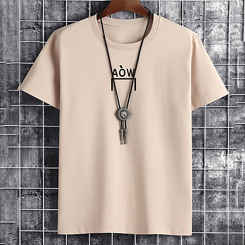 

Men's Unisex Tee T shirt Hot Stamping Graphic Prints Letter Plus Size Print Short Sleeve Casual Tops Cotton Basic Fashion Designer Big and Tall White Black Khaki