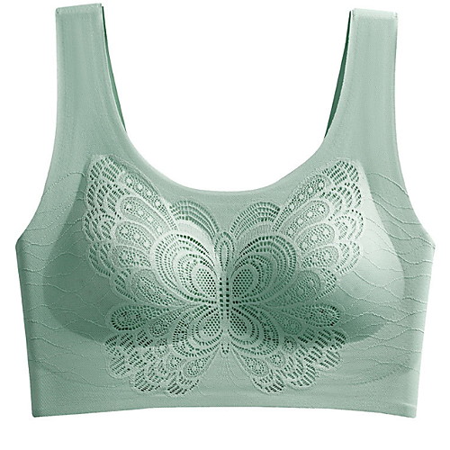 

Women's Bras & Bralettes Wireless Full Coverage Lace Solid Color Sexy Gray