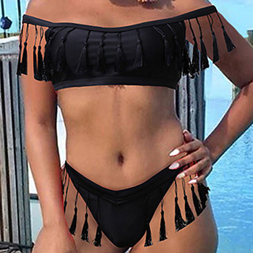 

Women's Bikini Swimwear Swimsuit Solid Color Blue Yellow Black Rose Red Swimwear Bathing Suits New Casual Sexy / 2 Piece