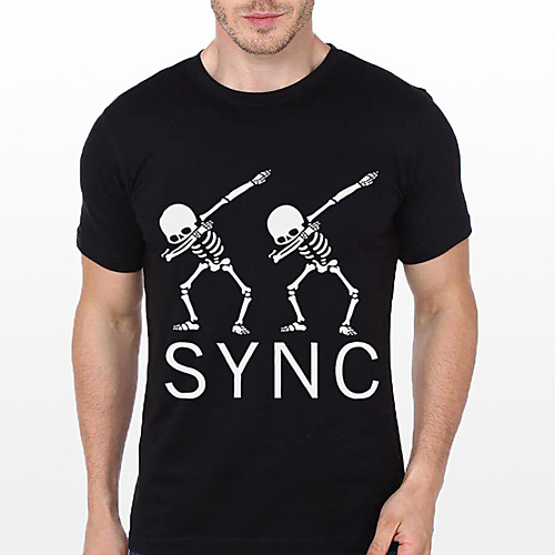 

Men's Unisex Tee T shirt Hot Stamping Graphic Prints Skull Letter Plus Size Print Short Sleeve Casual Tops Cotton Basic Designer Cool Big and Tall Black