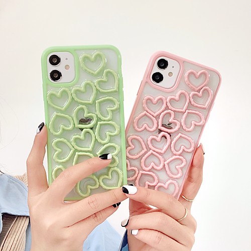 

Phone Case For Apple Back Cover iPhone 12 Pro Max 11 SE 2020 X XR XS Max 8 7 Shockproof Dustproof Heart Solid Colored TPU