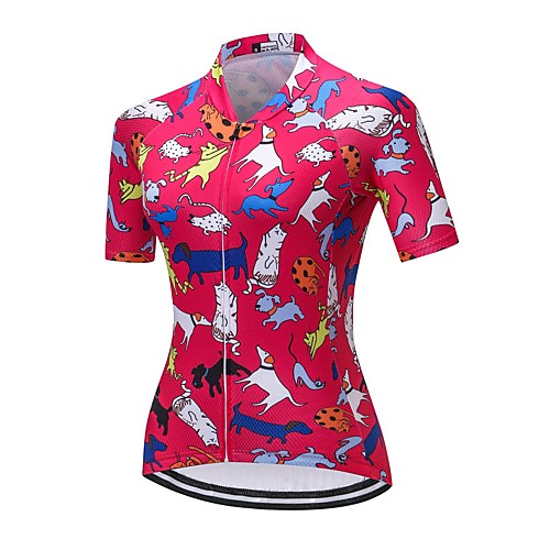

21Grams Women's Short Sleeve Cycling Jersey Summer Spandex Polyester Red Bike Jersey Top Mountain Bike MTB Road Bike Cycling Quick Dry Moisture Wicking Breathable Sports Clothing Apparel / Stretchy