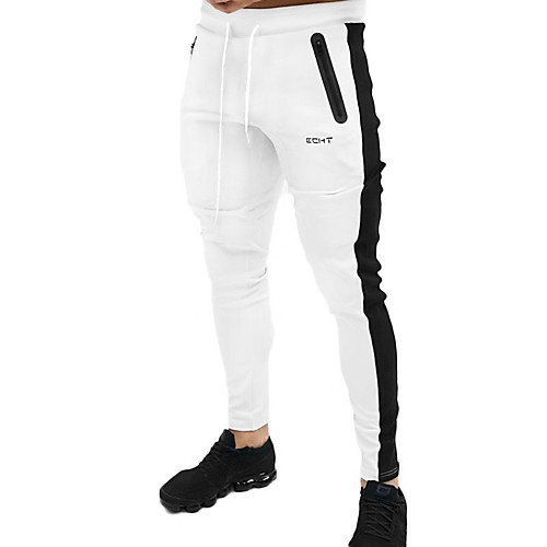 

Men's Chino Sports Outdoor Sports Casual Sports Pants Sweatpants Pants Solid Color Full Length Sporty White Black Blue