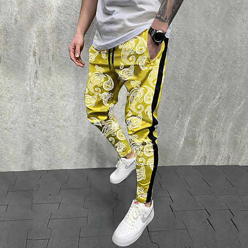 

Men's Shorts Chino Outdoor Sports Casual Sports Pants Tactical Cargo Pants Colorful Full Length Print Black Red Yellow Grey Rainbow