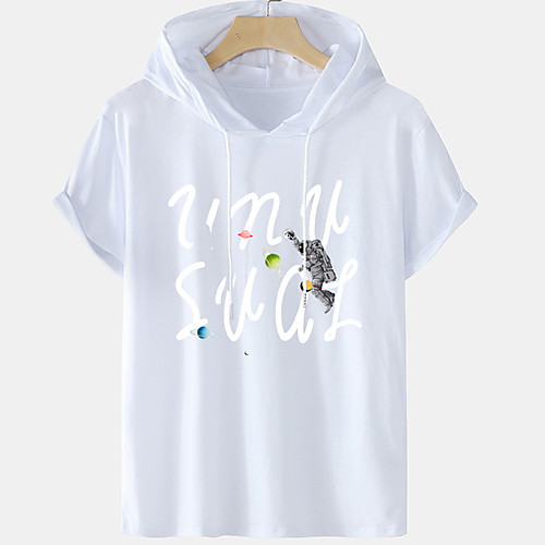 

Men's Unisex Tee T shirt Hot Stamping Graphic Prints Astronaut Letter Plus Size Short Sleeve Casual Tops Cotton Basic Designer Big and Tall White Blue Black