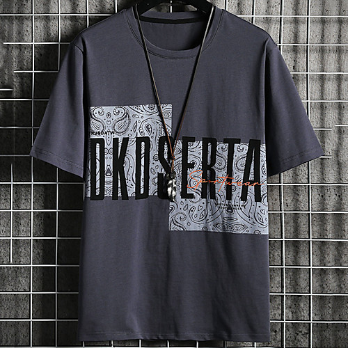 

Men's Unisex Tee T shirt Hot Stamping Graphic Prints Letter Plus Size Print Short Sleeve Casual Tops Cotton Basic Fashion Designer Big and Tall White Black Khaki