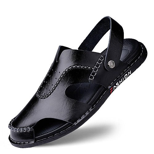 

Men's Sandals Leather Shoes Flat Sandals Gladiator Sandals Roman Sandals Casual Beach Roman Shoes Daily Outdoor Walking Shoes Nappa Leather Cowhide Breathable Handmade Non-slipping Booties / Ankle