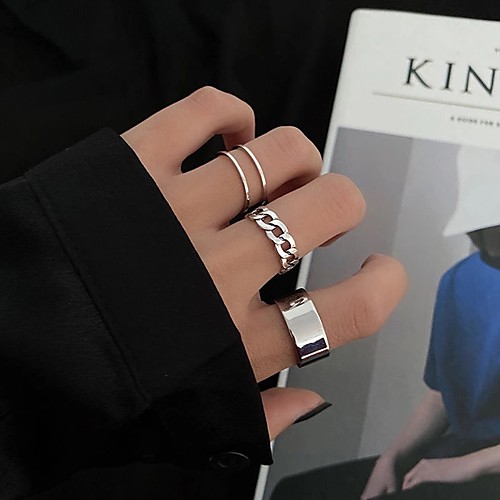 

Ring Silver Alloy Stylish Simple 3pcs One Size / Women's
