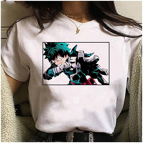 

Inspired by My Hero Academia / Boku No Hero Cosplay Anime Cartoon Polyester / Cotton Blend Print Harajuku Graphic Kawaii T-shirt For Women's / Men's
