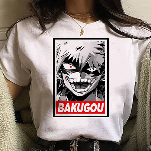 

Inspired by My Hero Academia / Boku No Hero Cosplay Anime Cartoon Polyester / Cotton Blend Print Harajuku Graphic Kawaii T-shirt For Women's / Men's