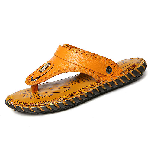 

Men's Sandals Casual Nappa Leather Wheat yellow Black Spring & Summer