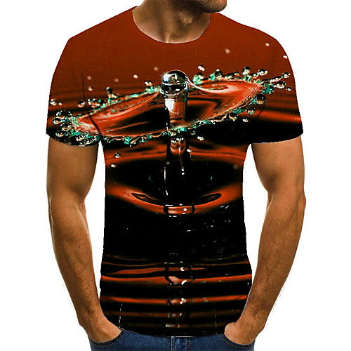 

Men's Unisex Tee T shirt 3D Print Graphic Prints Spray Plus Size Print Short Sleeve Casual Tops Basic Fashion Designer Big and Tall Red