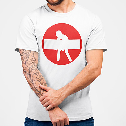 

Men's Unisex Tee T shirt Hot Stamping Graphic Prints Portrait Plus Size Print Short Sleeve Casual Tops Cotton Basic Fashion Designer Big and Tall White
