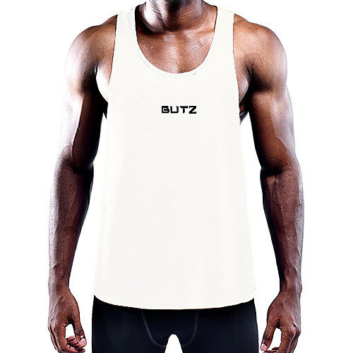 

Men's Unisex Tank Top Vest Undershirt Letter Plus Size Sleeveless Casual Tops Cotton Basic Fashion Designer Big and Tall White Black Wine