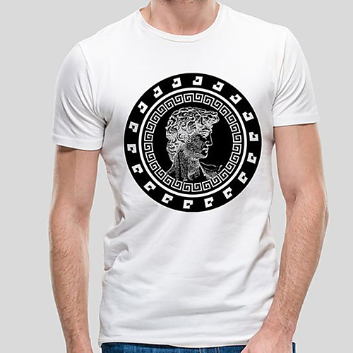 

Men's Unisex Tee T shirt Hot Stamping Graphic Prints Portrait Plus Size Print Short Sleeve Casual Tops Cotton Basic Fashion Designer Big and Tall White