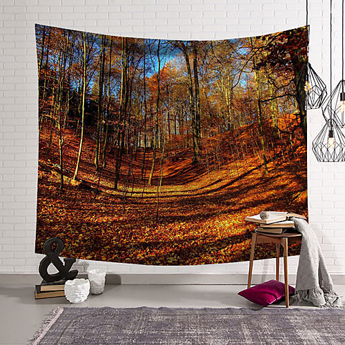 

Landscape Fallen Leaves Wall Tapestry Art Decor Blanket Curtain Hanging Home Bedroom Living Room Decoration Polyester