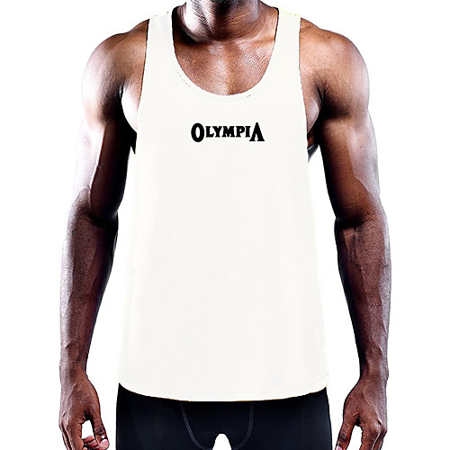 

Men's Unisex Tank Top Vest Undershirt Letter Plus Size Sleeveless Casual Tops Cotton Basic Fashion Designer Big and Tall White Black Wine