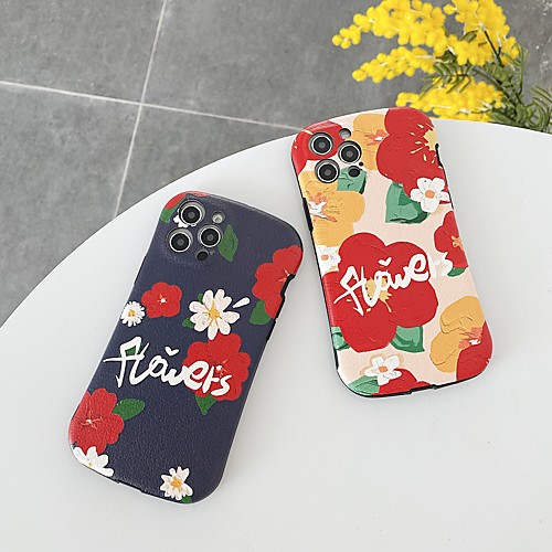 

Phone Case For Apple Back Cover iPhone 12 Pro Max 11 SE 2020 X XR XS Max iPhone 11 Pro Max SE 2020 X XR XS Max 8 7 Shockproof Dustproof Pattern Flower TPU