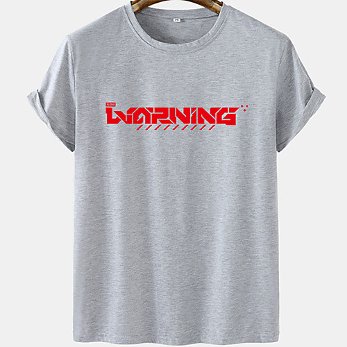 

Men's Unisex Tee T shirt Hot Stamping Graphic Prints Letter Plus Size Short Sleeve Casual Tops Cotton Basic Designer Big and Tall Black Khaki Green