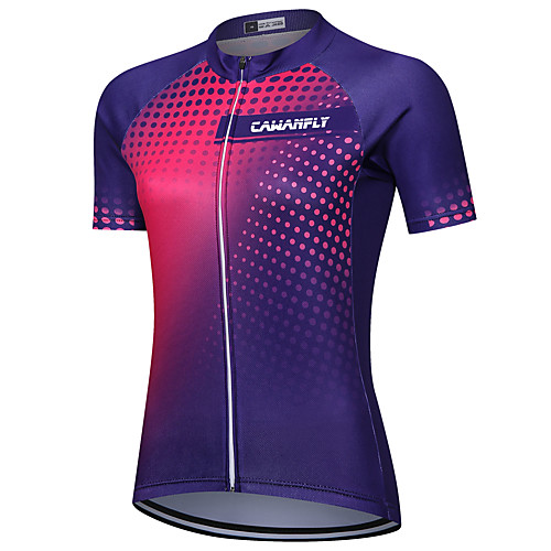 

CAWANFLY Women's Short Sleeve Cycling Jersey Summer Fuchsia Bike Jersey Top Mountain Bike MTB Road Bike Cycling Quick Dry Sports Clothing Apparel