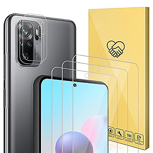 

anewsir (2 3 pieces of armored glass compatible with xiaomi redmi note 10 / note 10s, camera protective film, glass material, with installation tool.