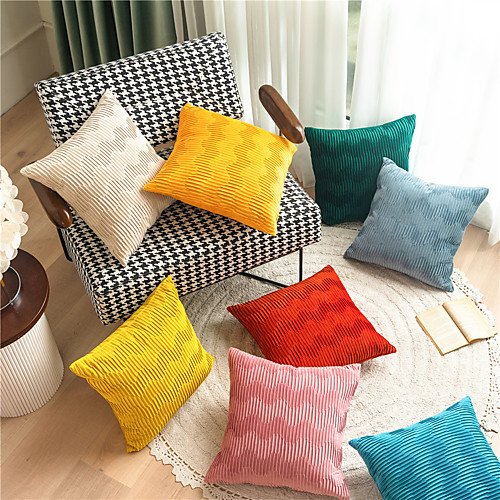 

Cushion Cover Dutch Velvet Crumpled Craft Wavy Texture Solid Color Sofa Cushion Cover