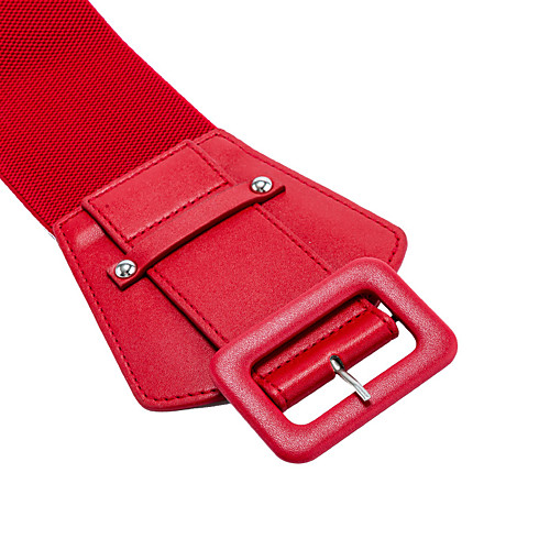 

Women's Waist Belt Daily Work Black Red Belt Solid Color