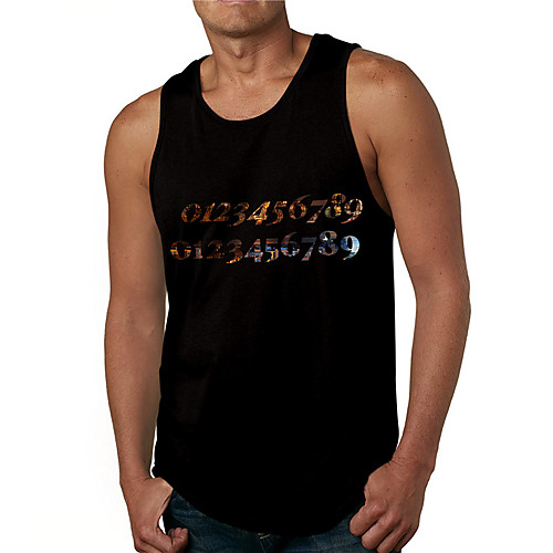 

Men's Tank Top Undershirt 3D Print Graphic Prints Letter Print Sleeveless Daily Tops Casual Designer Big and Tall Black