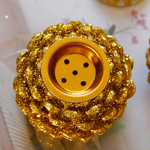 

european style golden metal resin combination pine cone incense burner middle east arabian style desktop aroma diffuser one delivery
