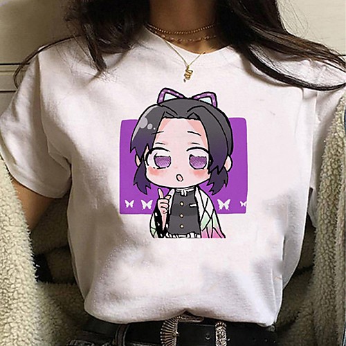 

Inspired by Demon Slayer Cosplay Anime Cartoon Polyester / Cotton Blend Print Harajuku Graphic Kawaii T-shirt For Women's / Men's