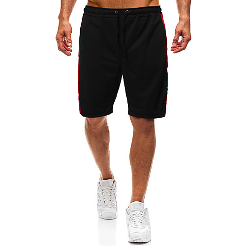 

Men's Sports & Outdoors Cotton Loose Sport Casual Shorts Bermuda shorts Pants Solid Colored Short Blue Red Black / Summer / Elasticity