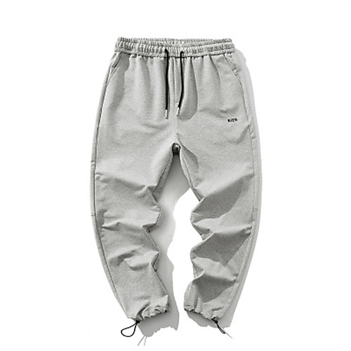 

Men's Sweatpants Chinos Pants Letter Ankle-Length White Black Gray