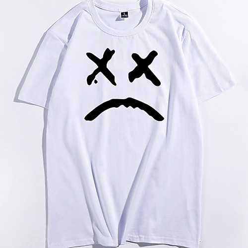 

Men's Unisex Tee T shirt Hot Stamping Graphic Prints Emoji Face Plus Size Short Sleeve Casual Tops 100% Cotton Basic Vintage Designer Big and Tall White Black Red