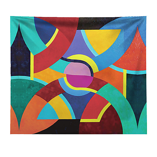 

Wall Tapestry Art Decor Blanket Curtain Picnic Tablecloth Hanging Home Bedroom Living Room Dorm Decoration Geometric Color Block Colorful