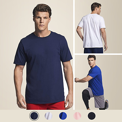 

LITB Basic Men's Solid Color T-Shirt 100% Cotton Soft Comfortable Classic Tee Simple Male Summer T Shirt