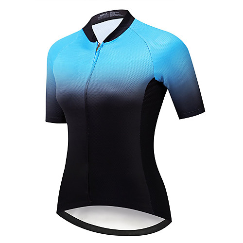 

21Grams Women's Short Sleeve Cycling Jersey Summer Spandex Polyester Black / Blue Gradient Bike Jersey Top Mountain Bike MTB Road Bike Cycling Quick Dry Moisture Wicking Breathable Sports Clothing