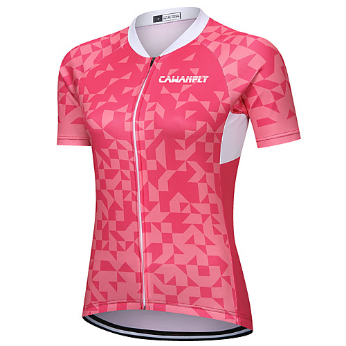 

CAWANFLY Women's Short Sleeve Cycling Jersey Summer Red Bike Jersey Top Mountain Bike MTB Road Bike Cycling Quick Dry Sports Clothing Apparel
