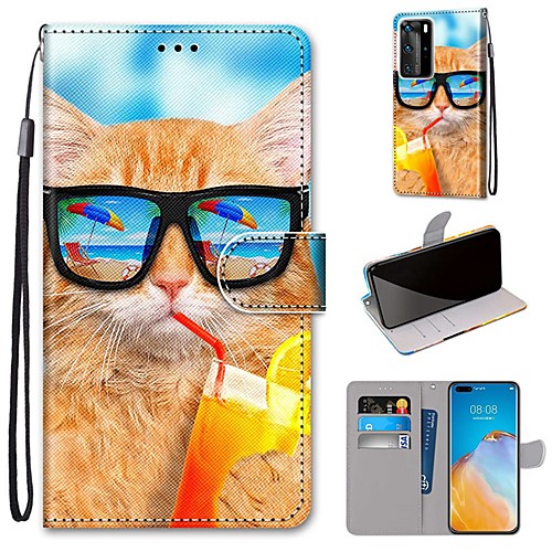 

Phone Case For Huawei Full Body Case P40 P40 Pro P40 Pro nova 7 SE Nova 7 5G nova 7 Pro 5G Nova 6 5G Huawei Nova 6 Huawei Nova 6SE P40 lite E Wallet Shockproof Dustproof Scenery Eiffel Tower Animal