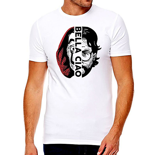 

Men's Unisex Tee T shirt Hot Stamping Graphic Prints Human face Letter Plus Size Print Short Sleeve Casual Tops Cotton Basic Fashion Designer Big and Tall White