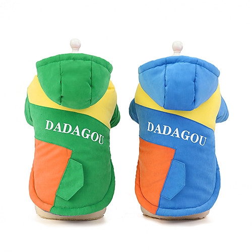 

Dog Cat Coat Dog clothes Color Block Quotes & Sayings Adorable Cute Dailywear Casual / Daily Winter Dog Clothes Puppy Clothes Dog Outfits Warm Blue Green Costume for Girl and Boy Dog Padded Fabric S