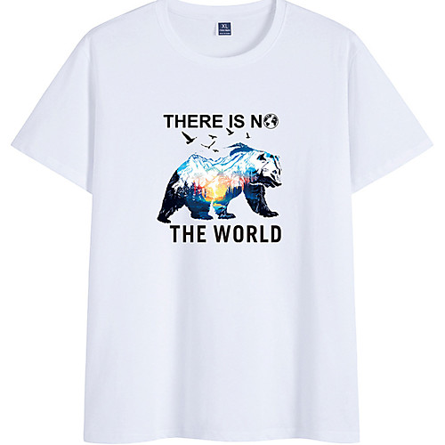 

Men's Unisex Tee T shirt Shirt Hot Stamping Graphic Prints Bear Letter Plus Size Short Sleeve Casual Tops 100% Cotton Basic Vintage Designer Big and Tall White Red Yellow / Summer