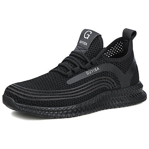 

Lightweight Safety Shoes Steel Toe Cap Trainners Mesh Breathable Men Women Outddoor Toe Proctective Non-Slipping Wear Proof Booties / Ankle Boots Black Summer
