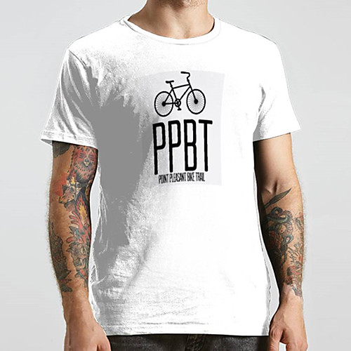 

Men's Unisex Tee T shirt Hot Stamping Graphic Prints Bicycle Old Man Letter Plus Size Print Short Sleeve Casual Tops Basic Fashion Designer Big and Tall White