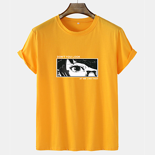 

Men's Unisex Tee T shirt Hot Stamping Graphic Prints Eye Short Sleeve Casual Tops 100% Cotton Basic Fashion Designer Comfortable Black Yellow Gray
