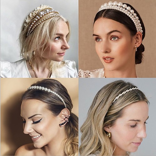 

Hair Jewelry Women's Girls' For Anniversary Street Prom Birthday Party Classic Imitation Pearl White 1pc