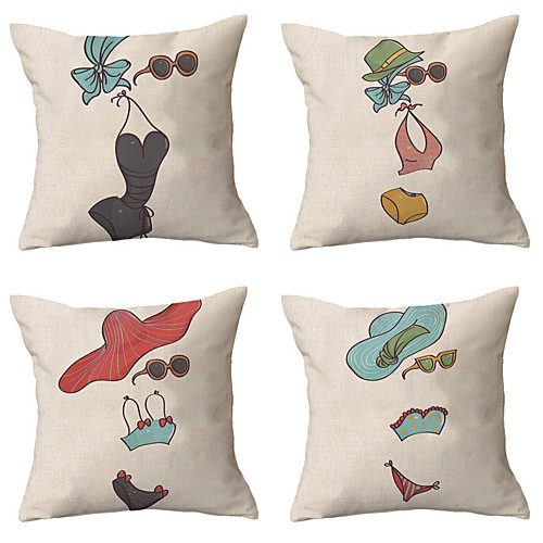 

Double Side Cushion Cover 4PC Soft Decorative Square Throw Pillow Cover Cushion Case Pillowcase for Sofa Bedroom Superior Quality Machine Washable