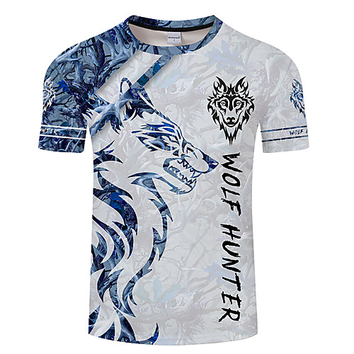 

Men's Unisex Tee T shirt 3D Print Graphic Prints Wolf Plus Size 3D Print Short Sleeve Casual Tops Basic Designer Big and Tall A B C