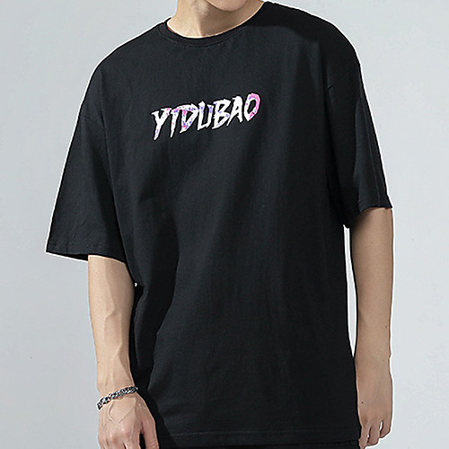 

Men's Unisex Tee T shirt Hot Stamping Graphic Prints Letter Plus Size Short Sleeve Casual Tops 100% Cotton Basic Vintage Designer Big and Tall White Black
