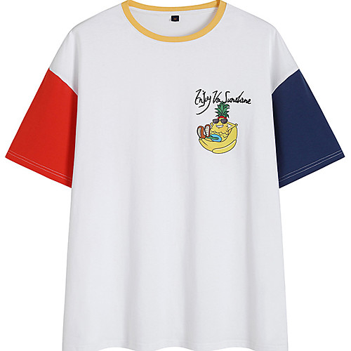

Men's Unisex Tee T shirt Hot Stamping Patchwork Graphic Prints Banana Plus Size Short Sleeve Casual Tops 100% Cotton Basic Vintage Designer Big and Tall A B C