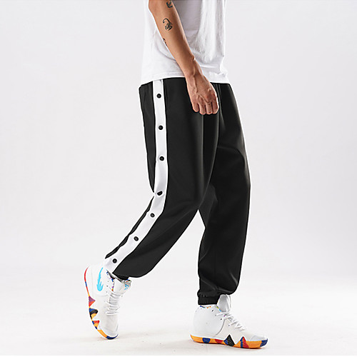 

Men's Chino Sports Sweatpants Pants Solid Color Black